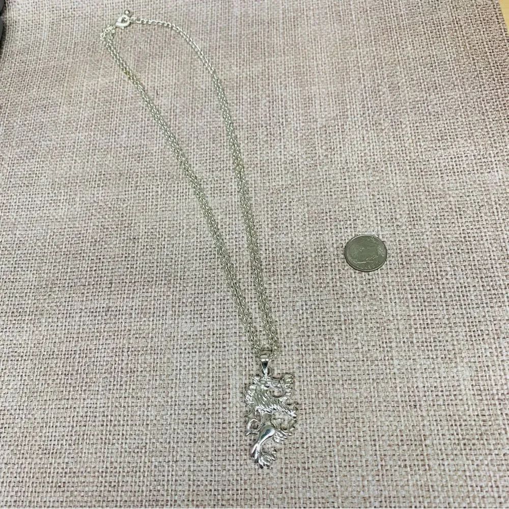 Silver Wolf Dog Necklace